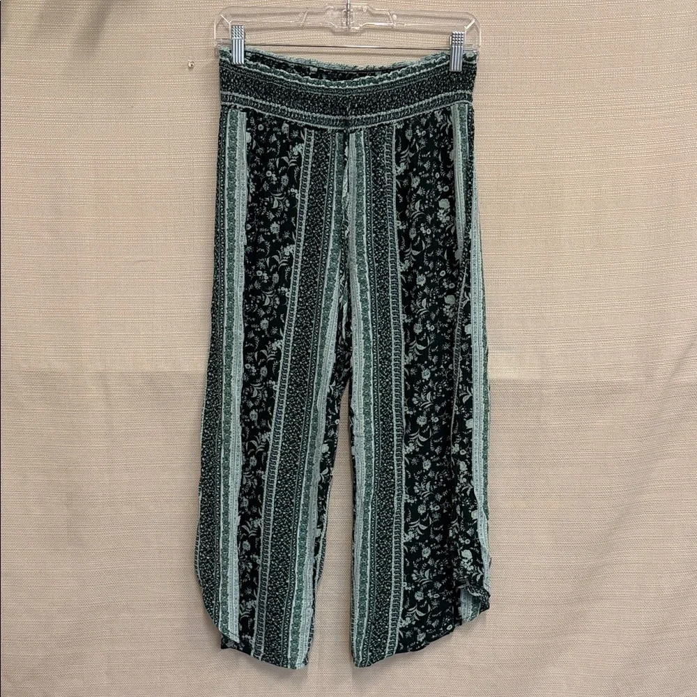 Kingston Green Patterned Wide Leg Pants - Picture 1 of 4
